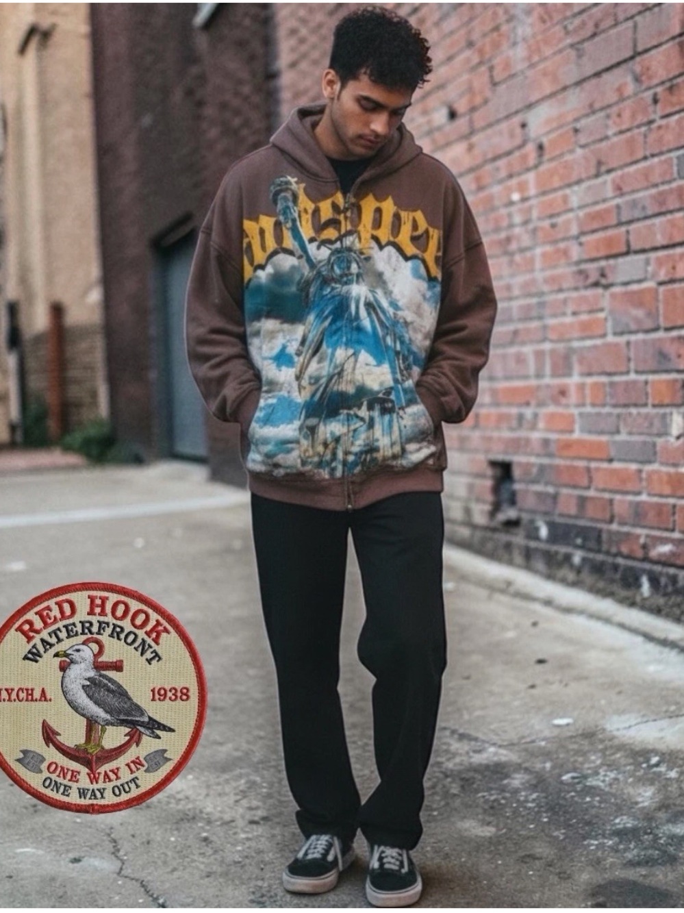 GODSPEED Chrome Liberty Zip Hoodie V2 - Brown / Brown Wash. Size xxl authentic